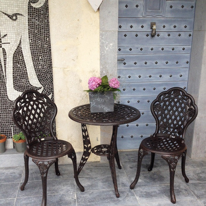 Rose Bistro 2 Seater Set - Antique Bronze