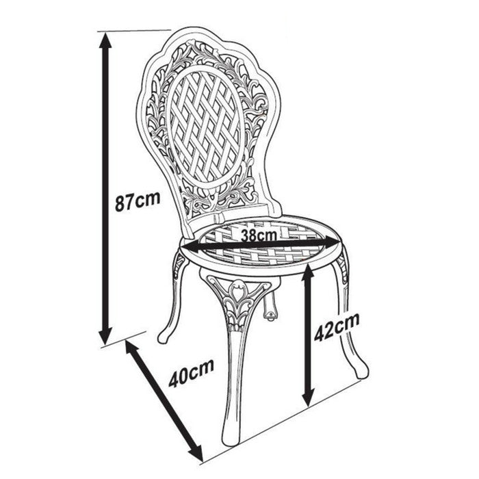Ivy Bistro 2 Seater Set - White