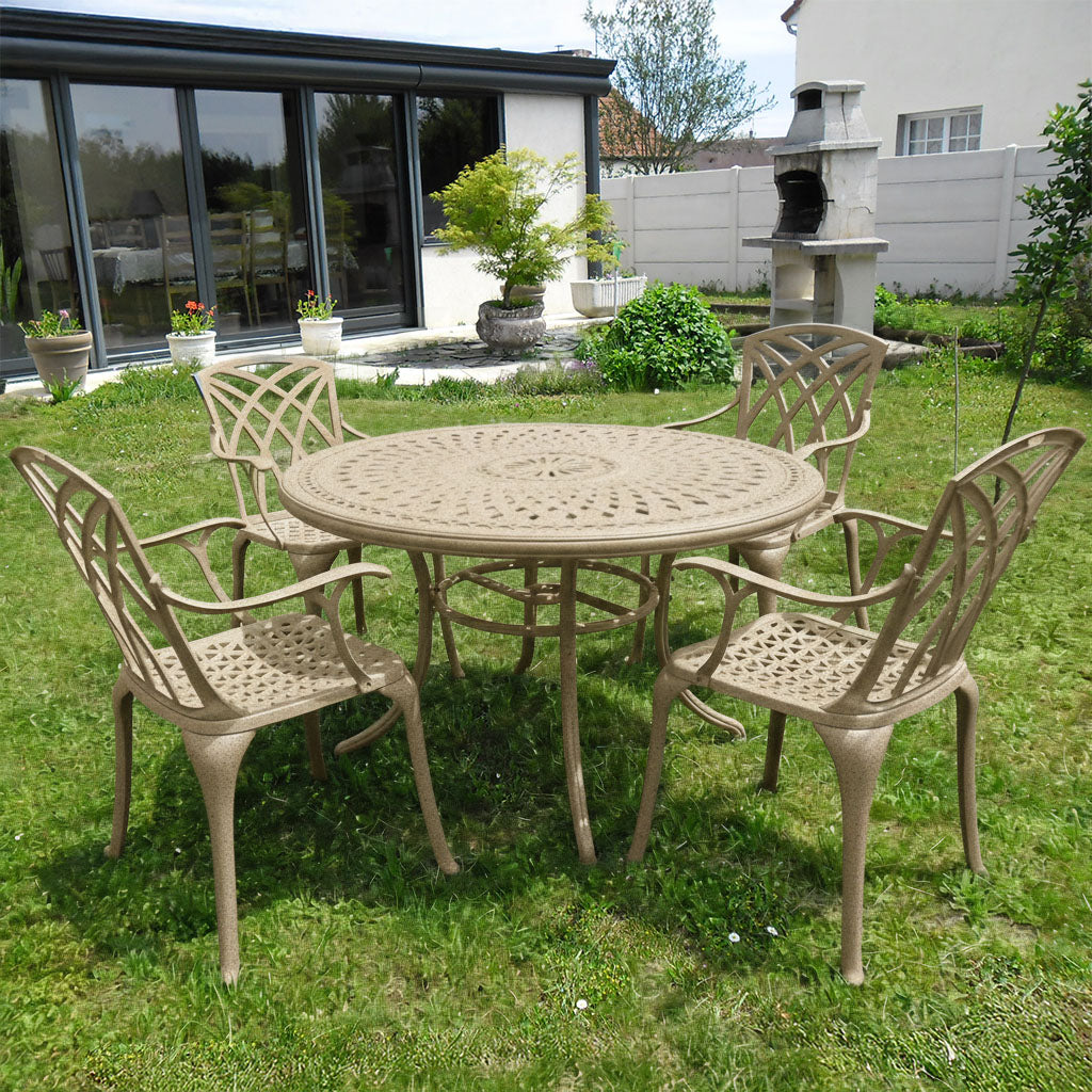 Alice Table 4 Seater Set - Sandstone
