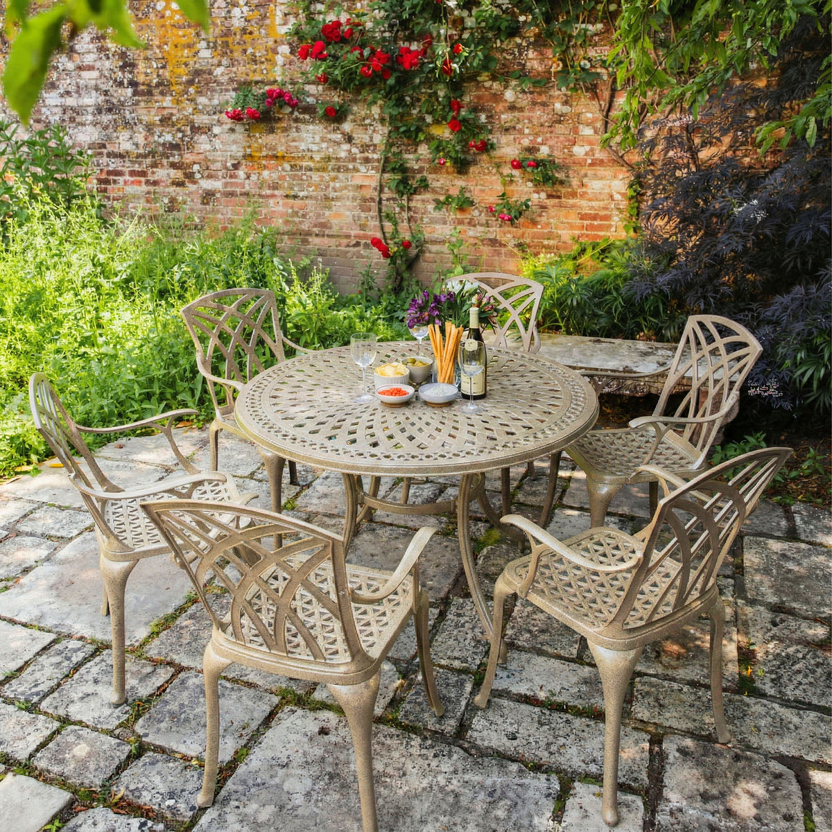 Alice Table 6 Seater Set - Sandstone