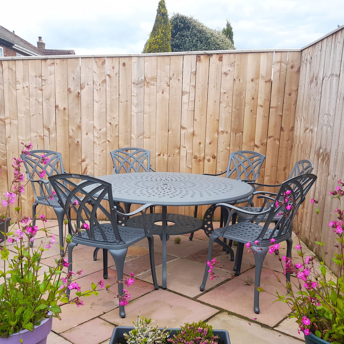 Amelia Table 8 Seater Set - Slate