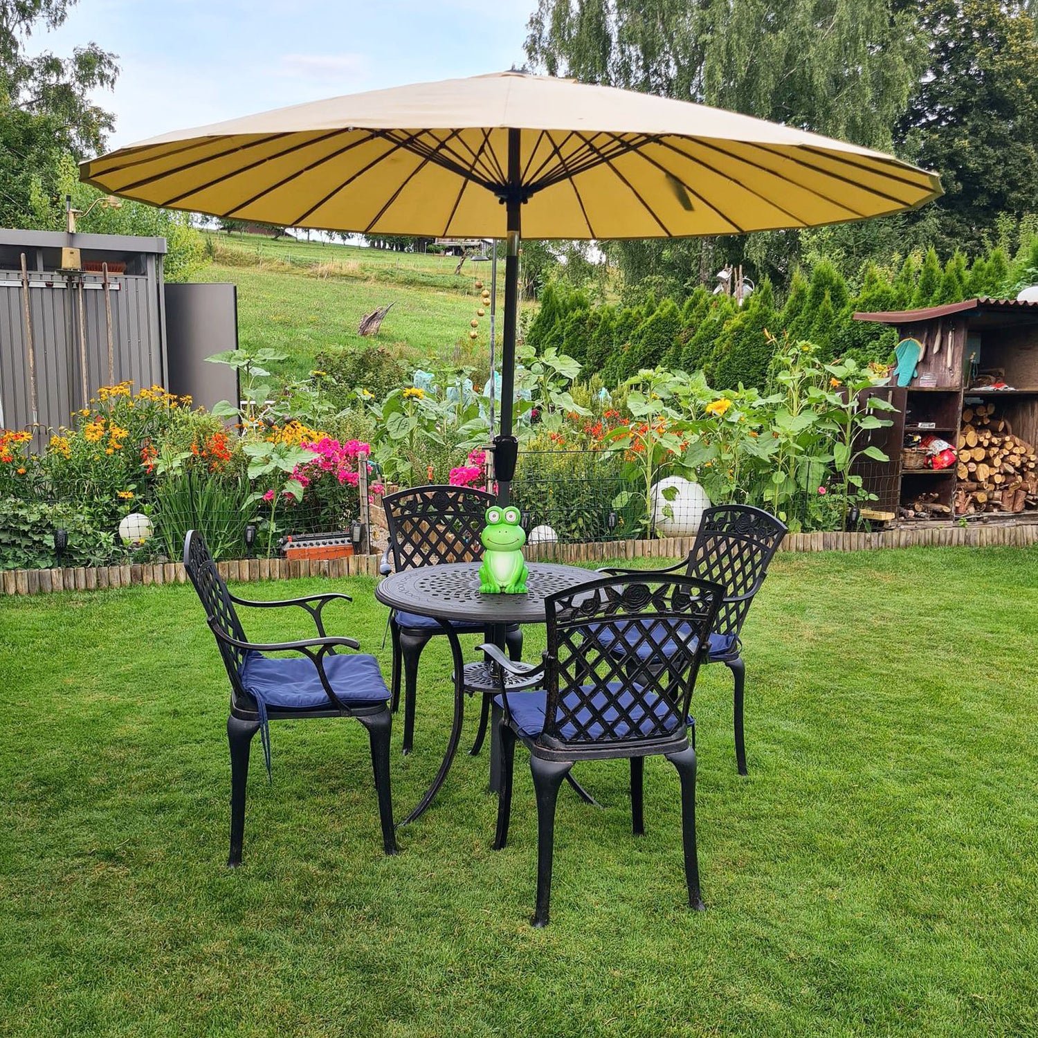 Anna Table 4 Seater Set - Antique Bronze