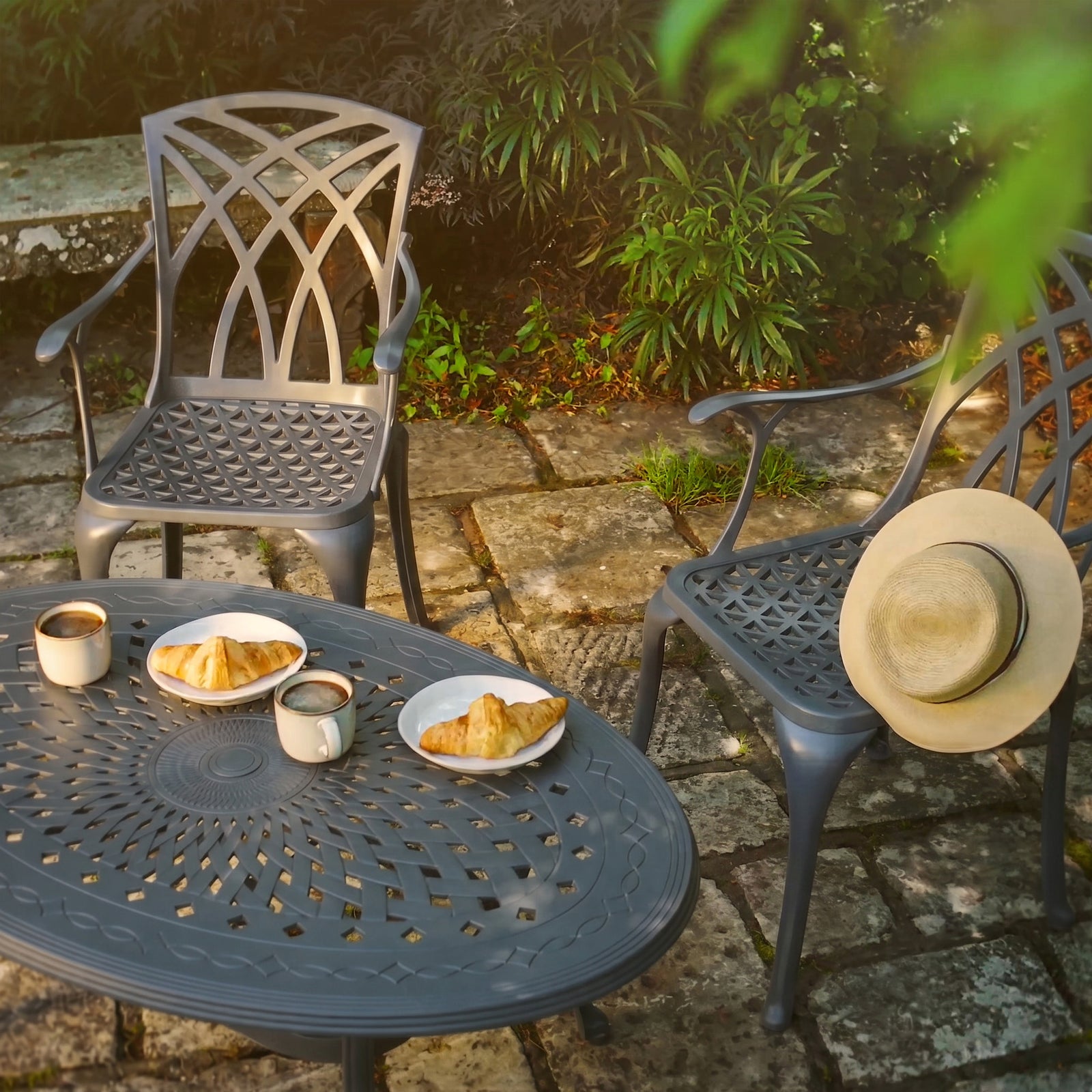 Bella Table 4 Seater Set - Slate Grey