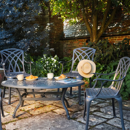Bella Table 4 Seater Set - Slate Grey