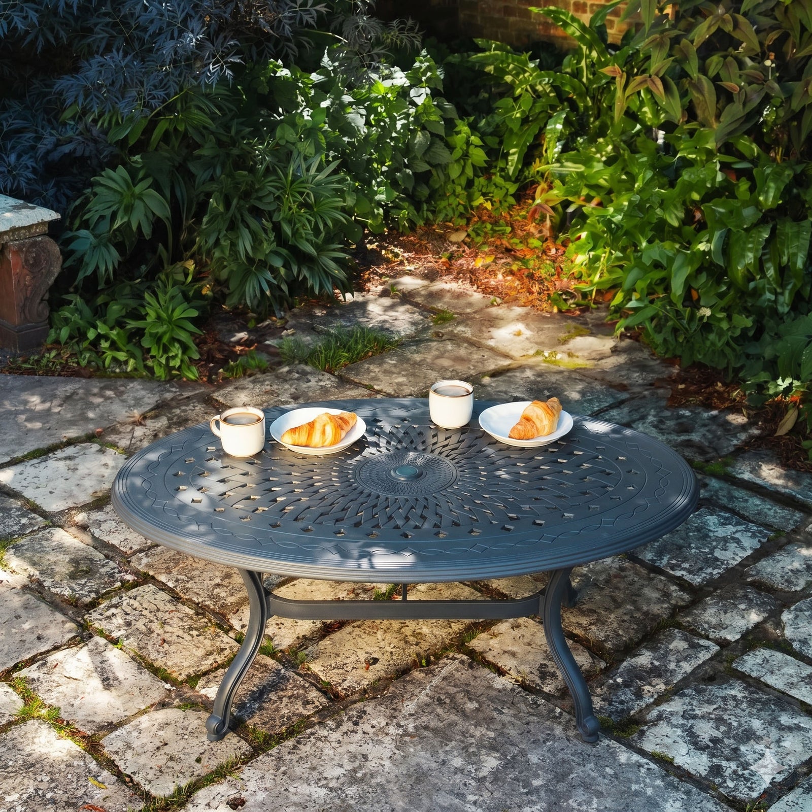 Bella Table 4 Seater Set - Slate Grey