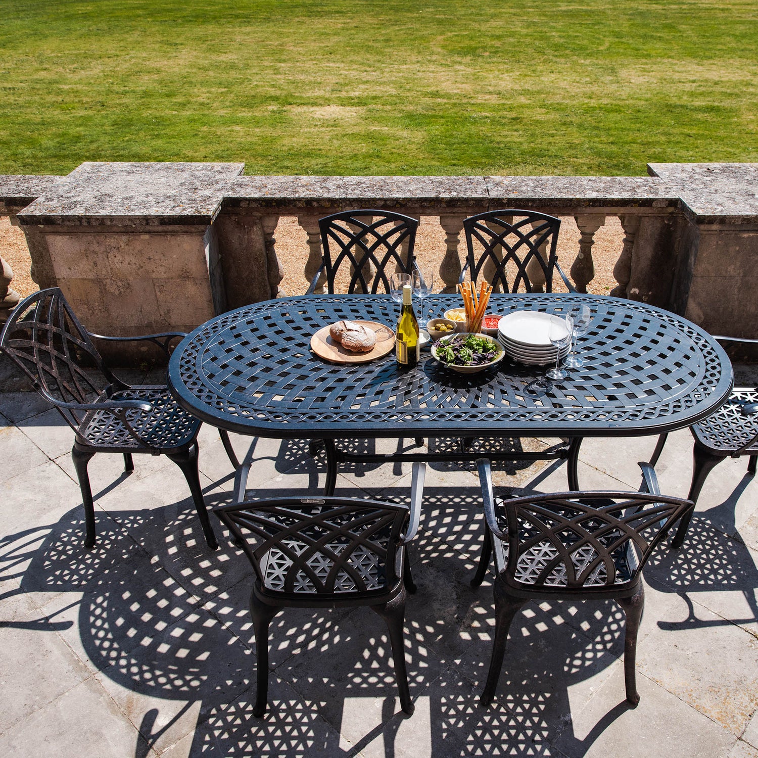 Kalinga Ashok Wrought Iron Patio Furniture Cushions Seater Outdoor