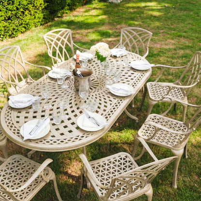 Catherine Table 8 Seater Set - Sandstone