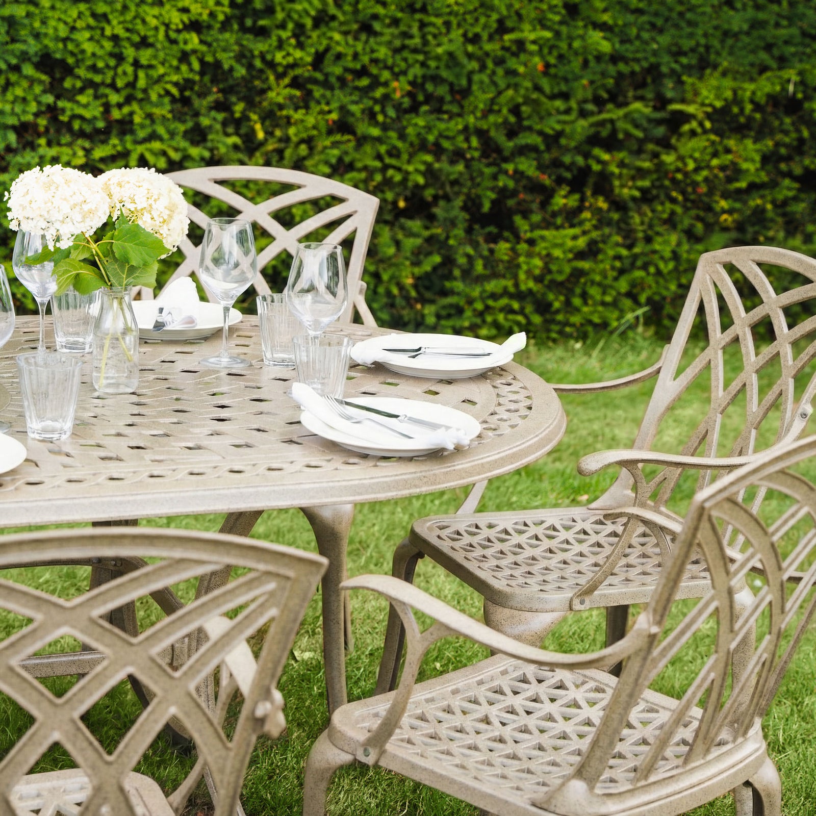 Catherine Table 8 Seater Set - Sandstone