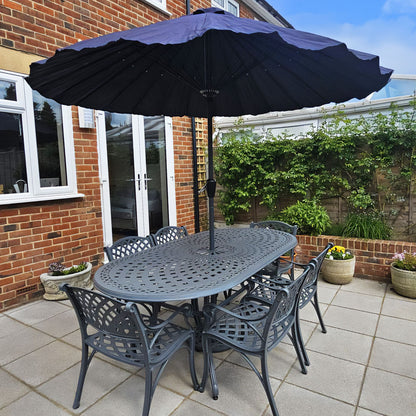 Catherine Table 6 Seater Set - Slate