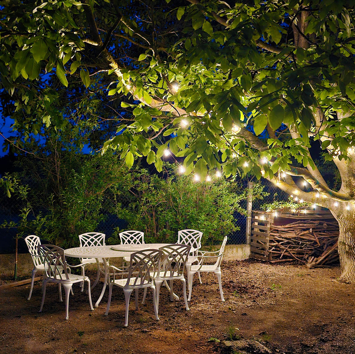 Catherine Table 8 Seater Set - White