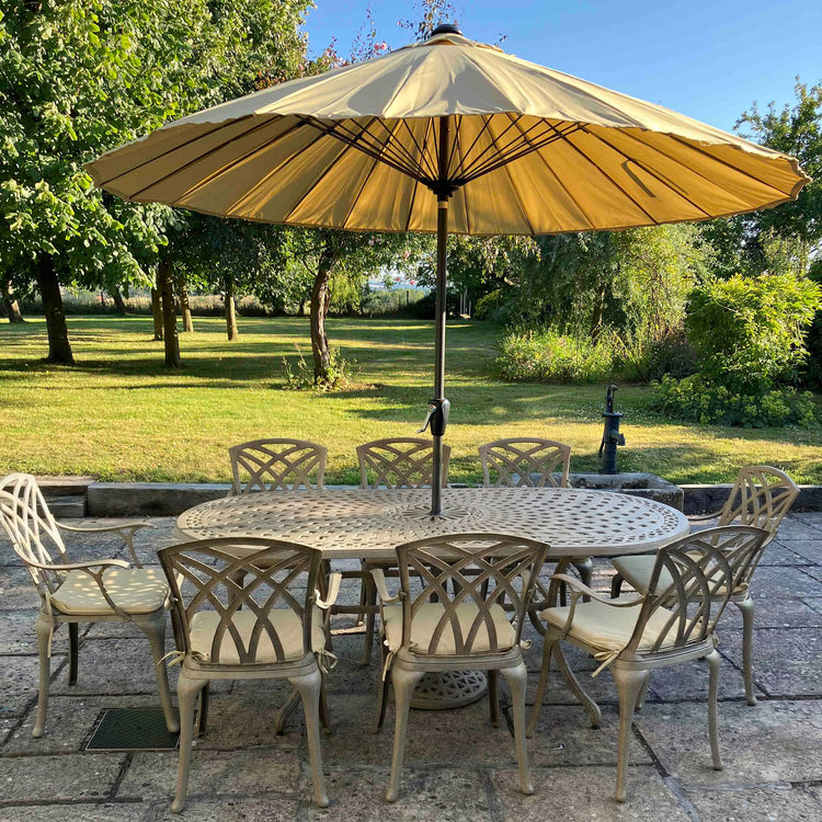 Catherine Table 8 Seater Set - Sandstone