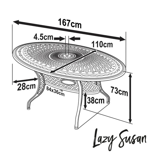 Charlotte Table 6 Seater Set - White