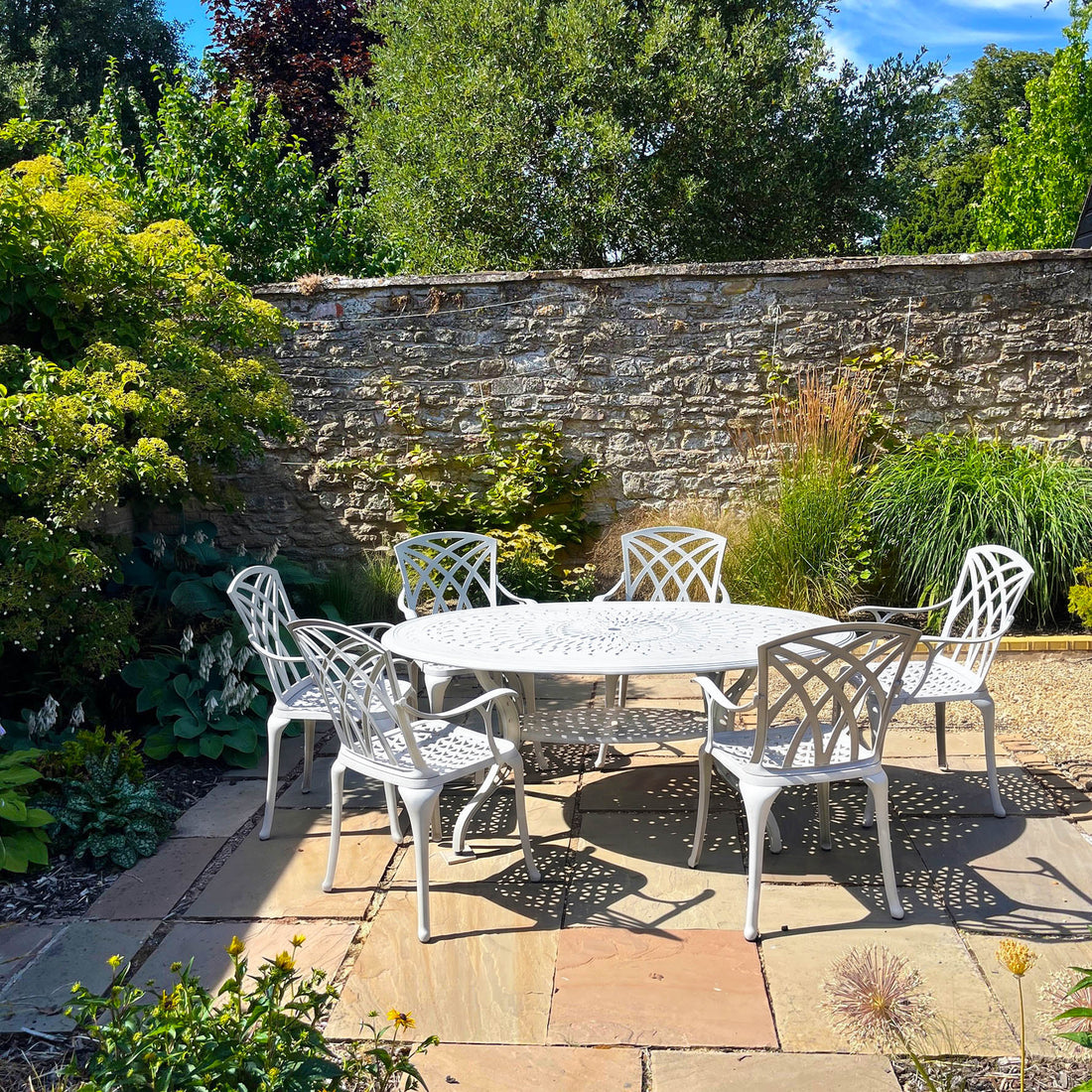 Charlotte Table 6 Seater Set - White