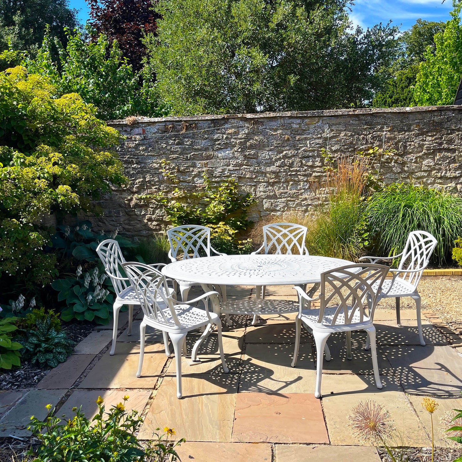 Charlotte Table 6 Seater Set - White