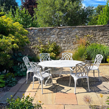 Charlotte Table 6 Seater Set - White