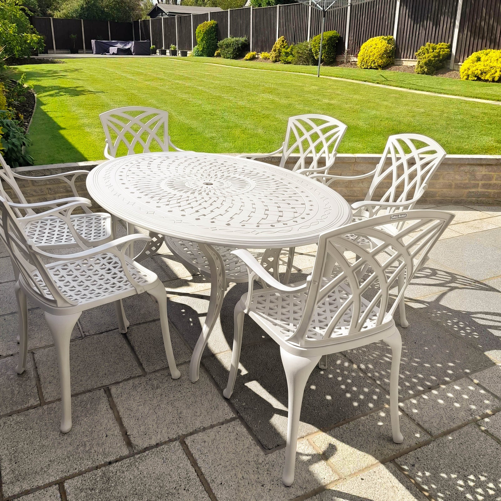 Charlotte Table 6 Seater Set - White