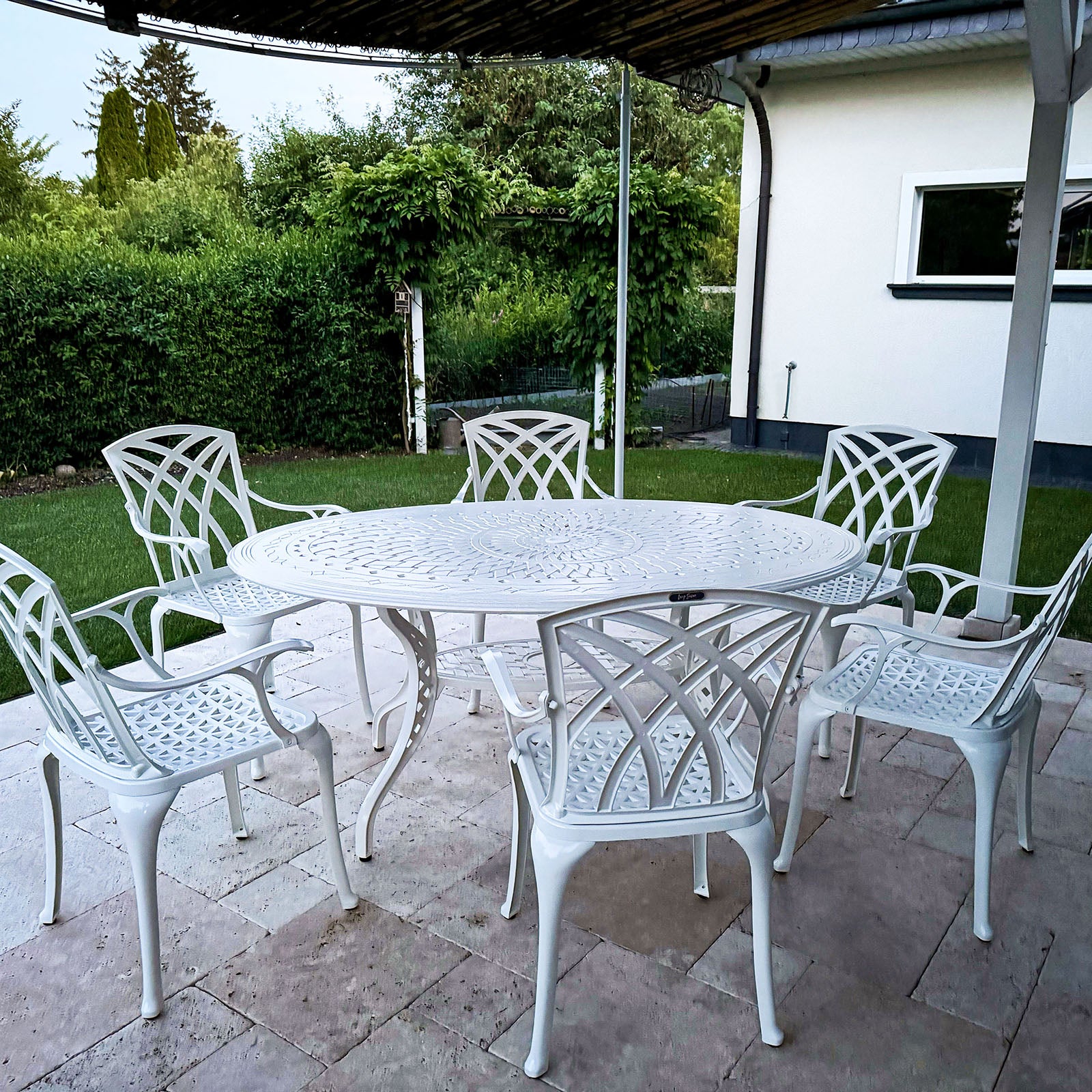 Charlotte Table 6 Seater Set - White