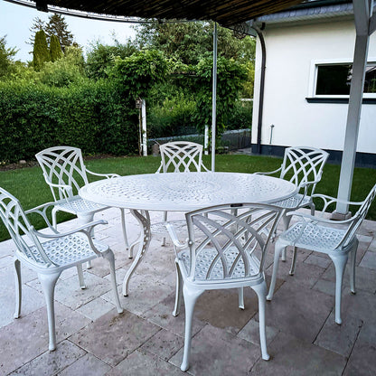 Charlotte Table 6 Seater Set - White