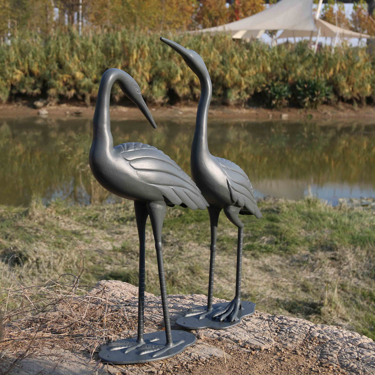 Crane Pair - Slate Grey