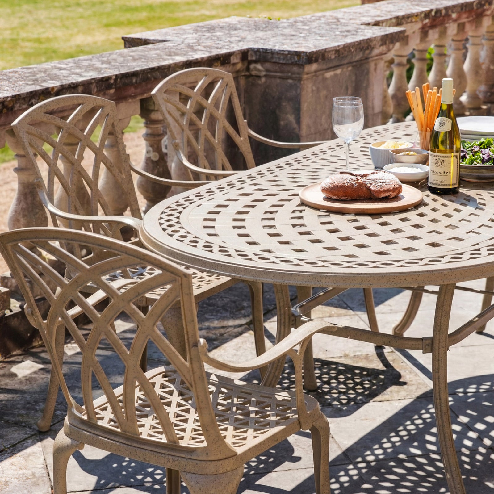 Catherine Table 8 Seater Set - Sandstone
