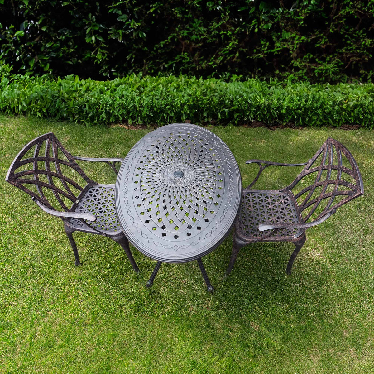 Daisie Oval Table 2 Seater Set - Antique Bronze