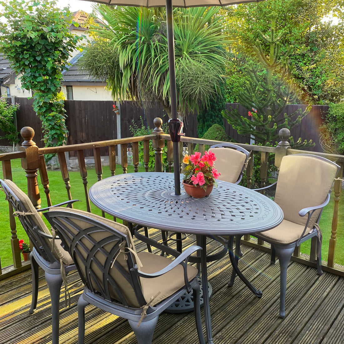 Emily Table 4 Seater Set - Slate Grey