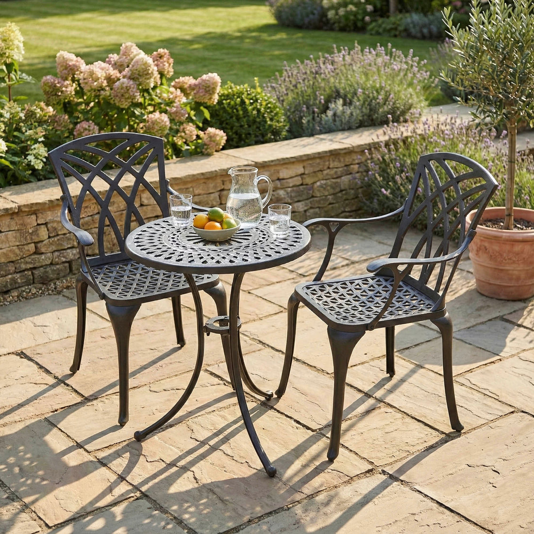 Eve Bistro Table 2 Seater Set - Antique Bronze