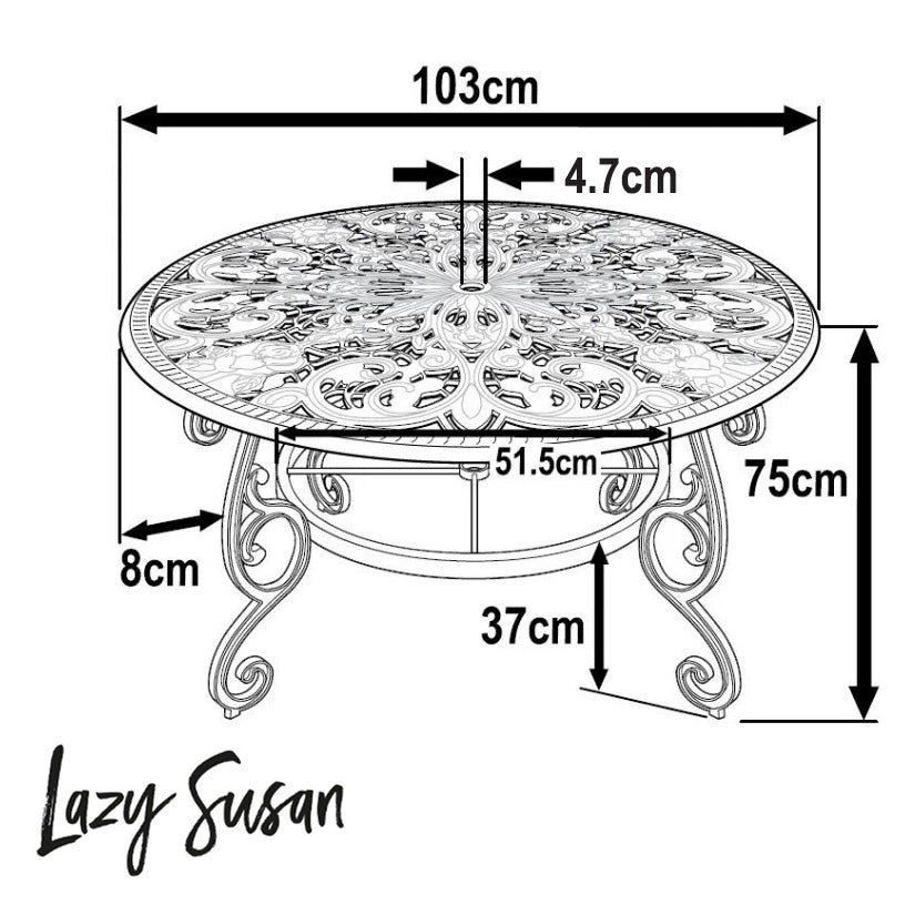 Flora Table 4 Seater Set - White
