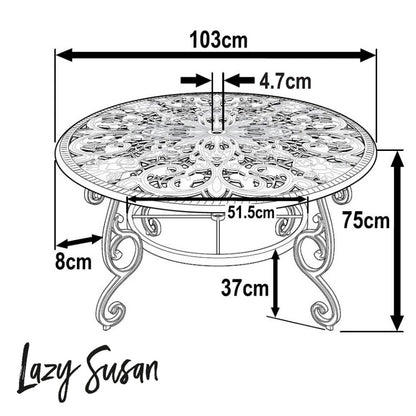 Flora Table 4 Seater Set - White