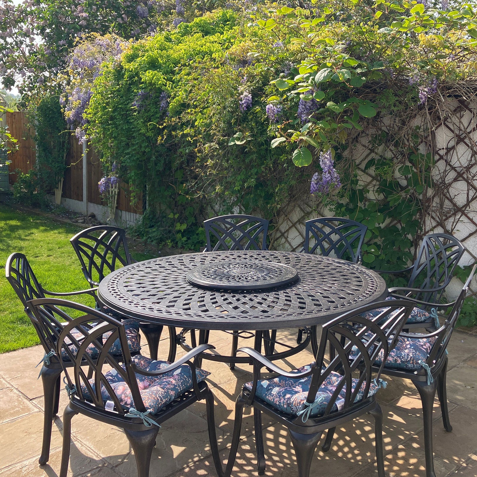 Frances Table 6 Seater Set - Antique Bronze