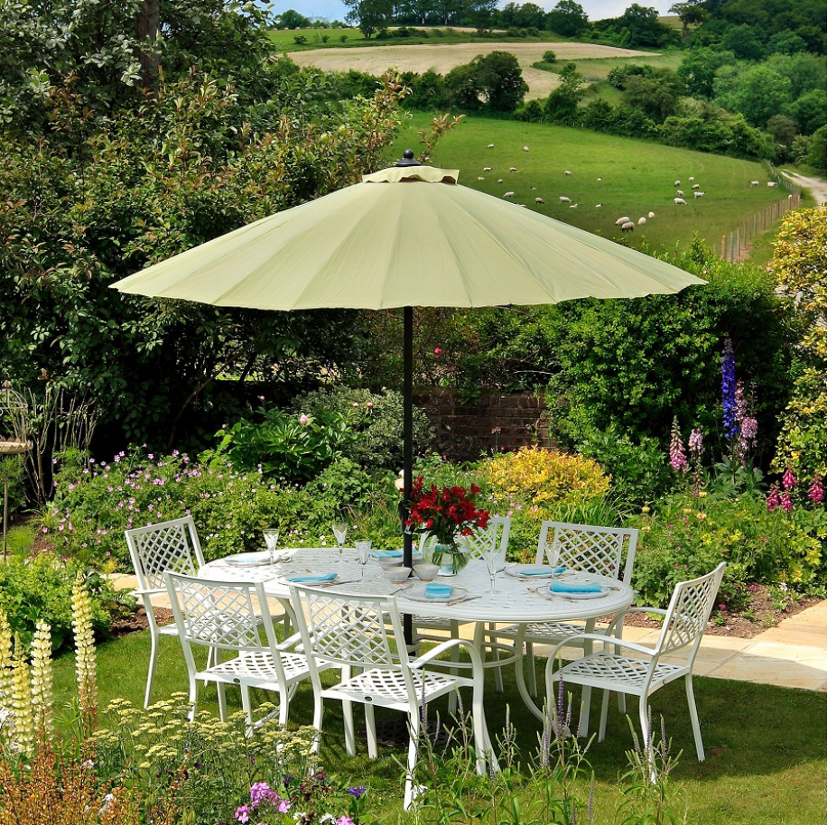 Catherine Table 6 Seater Set - White