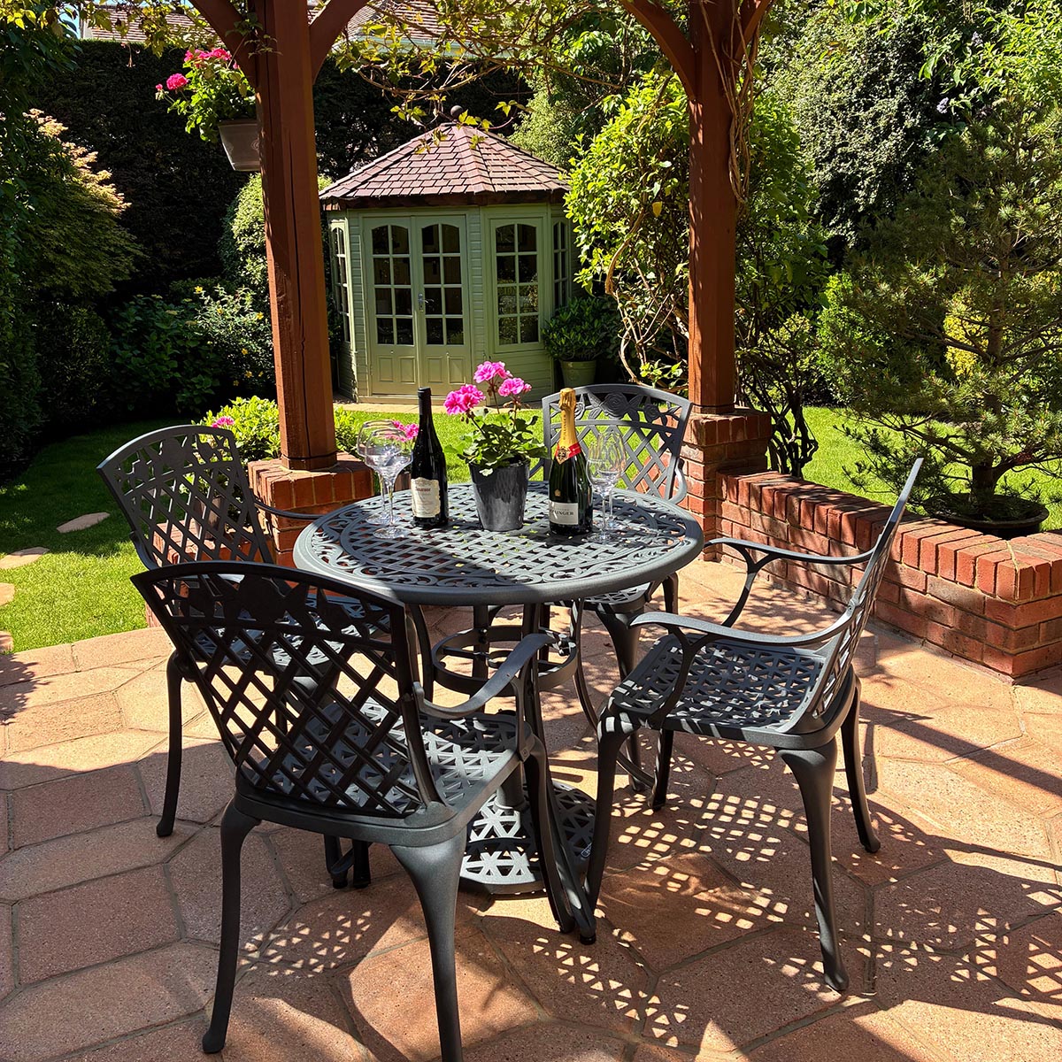 Hannah Table 4 Seater Set - Slate