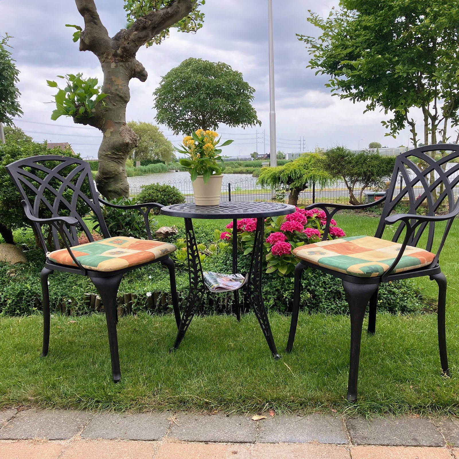 Ivy Bistro Table 2 Seater Set - Antique Bronze