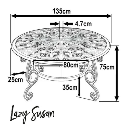 Joyce Table 6 Seater Set - Antique Bronze