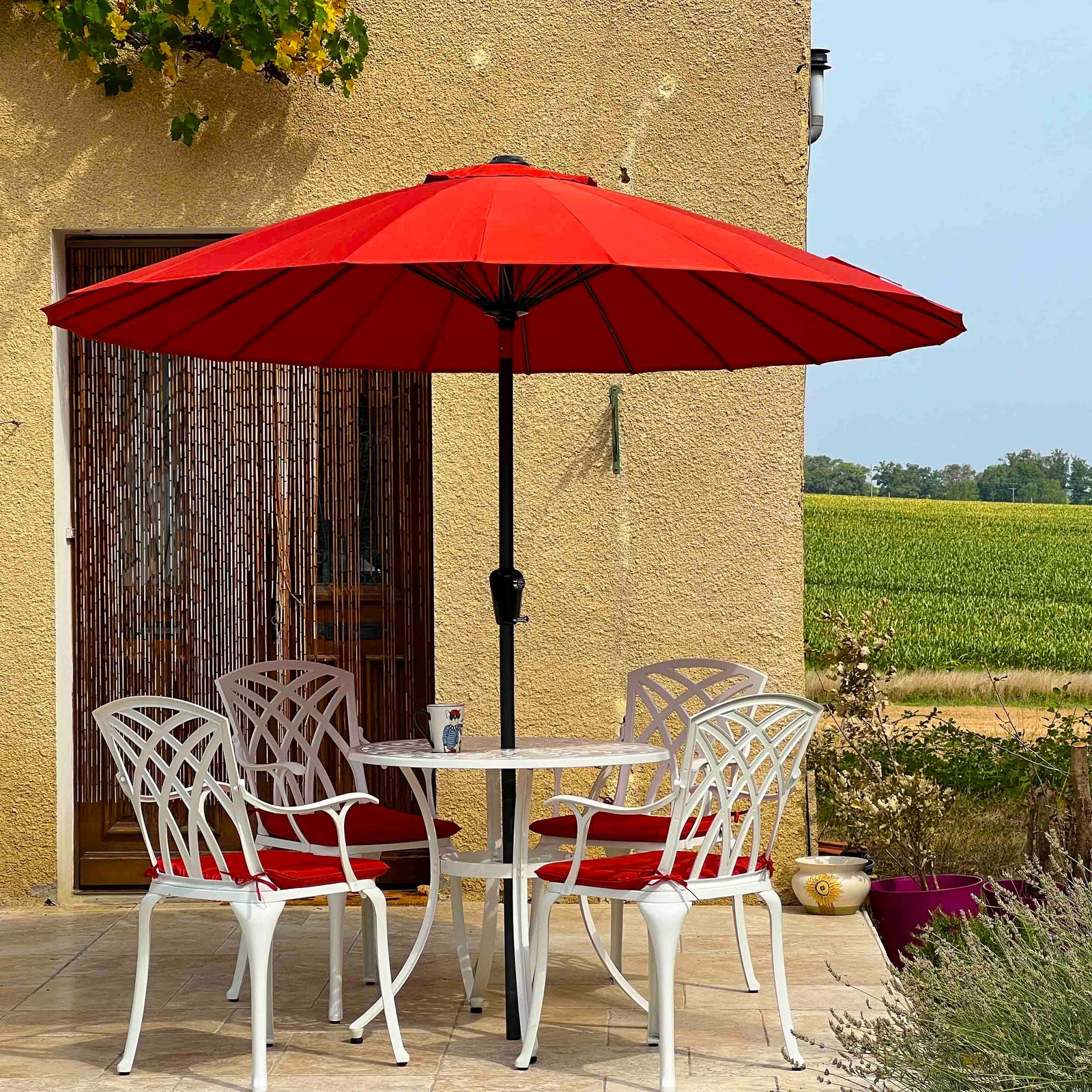 Jill Table 4 Seater Set - White