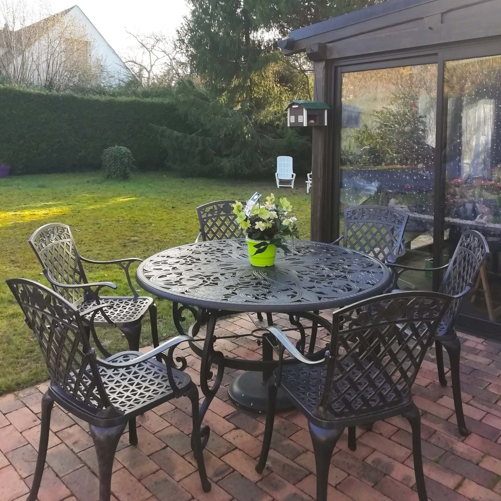 Joyce Table 6 Seater Set - Antique Bronze