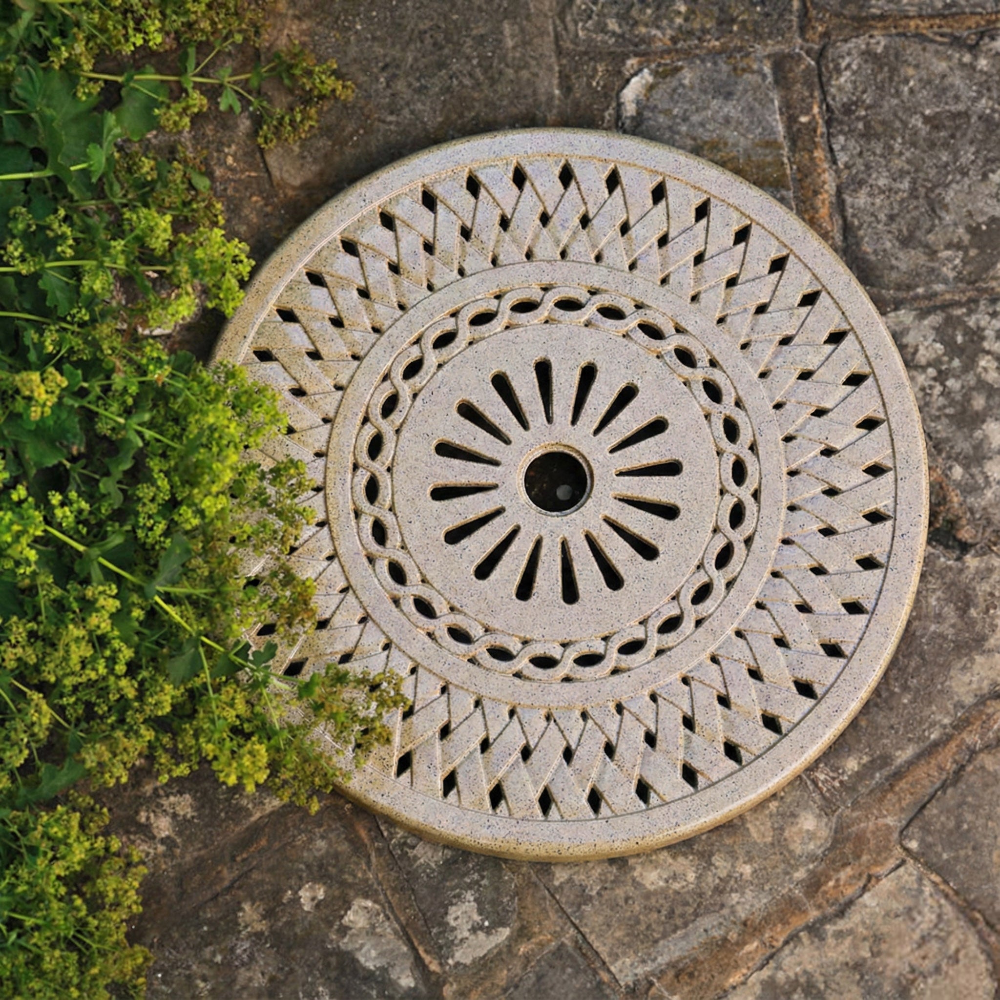 60cm Lattice Garden Lazy Susan Sandstone | Lazy Susan