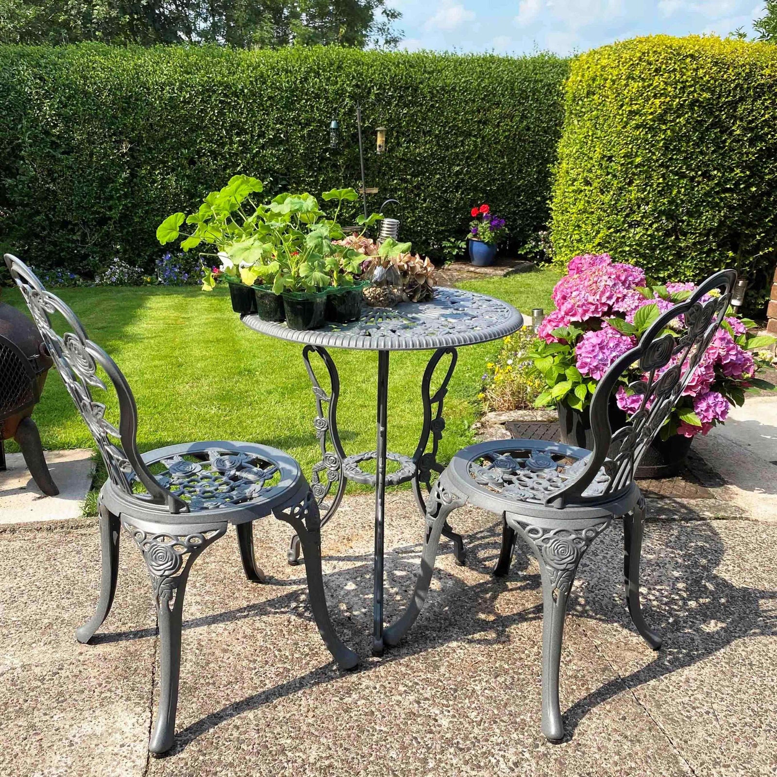 London Rose Bistro 2 Seater Set - Slate