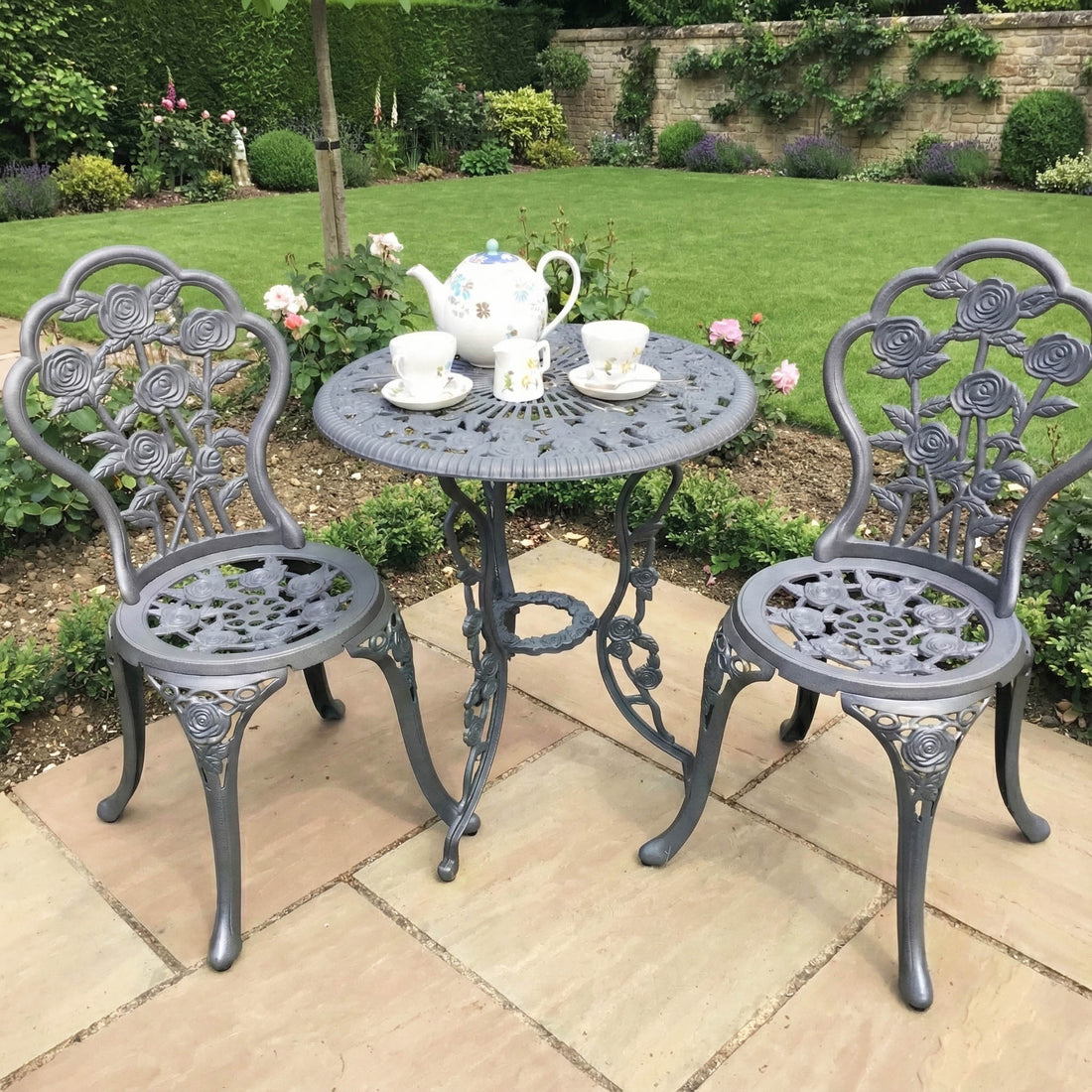 London Rose Bistro 2 Seater Set - Slate