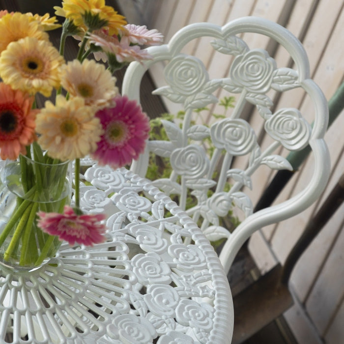 London Rose Bistro 2 Seater Set - White