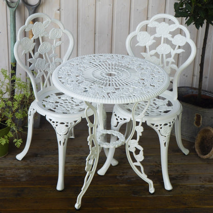 London Rose Bistro 2 Seater Set - White