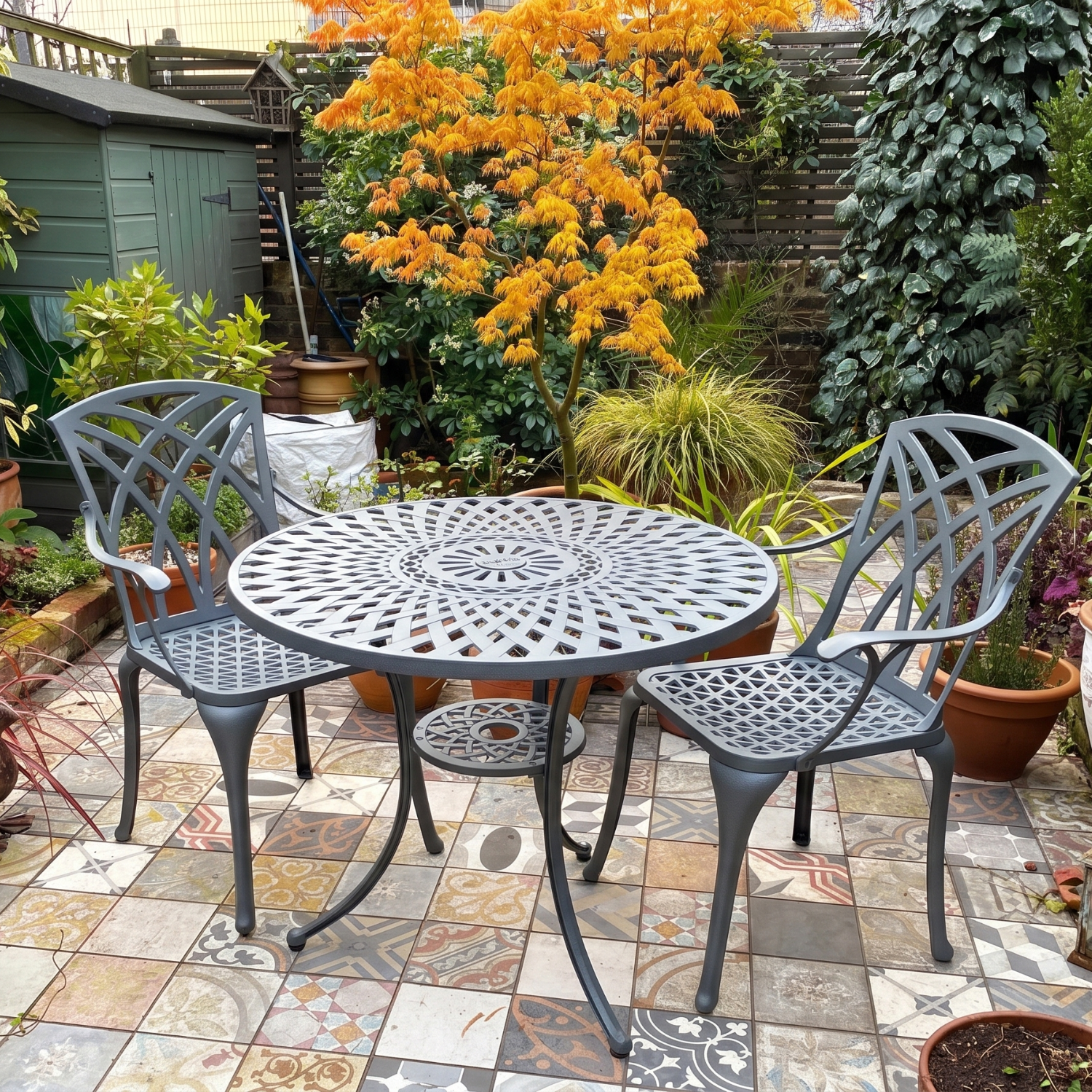 Mia Table 2 Seater Set - Slate