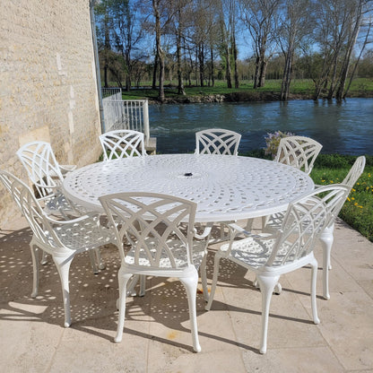 Olivia Table 8 Seater Set - White