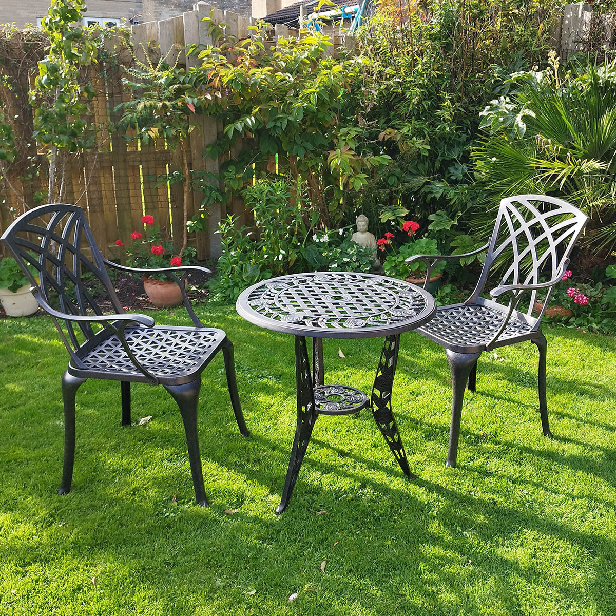 Rose Table 2 Seater Set - Antique Bronze