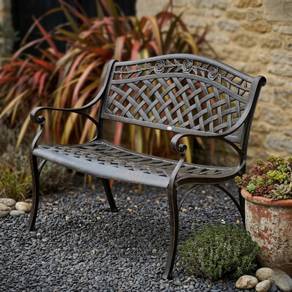 Rose Bench Set - Antique Bronze