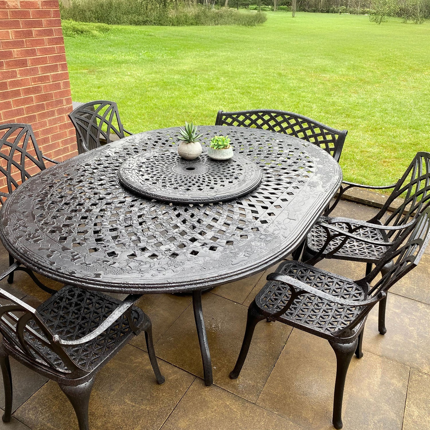 Rosemary Table 8 Seater Set - Antique Bronze