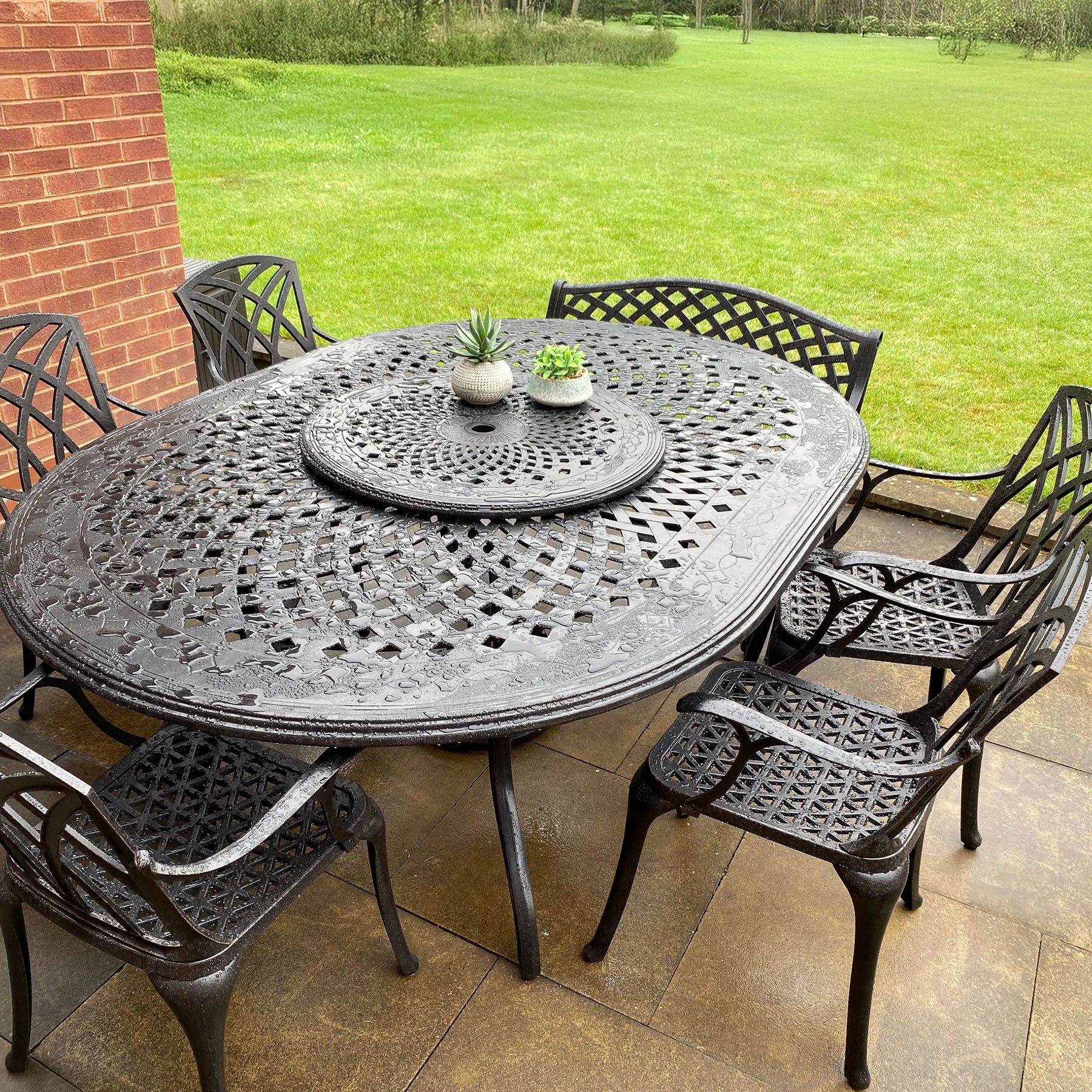 Rosemary Table 8 Seater Set - Antique Bronze