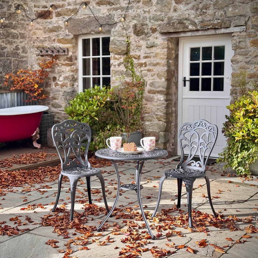 Tulip Bistro 2 Seater Set - Slate