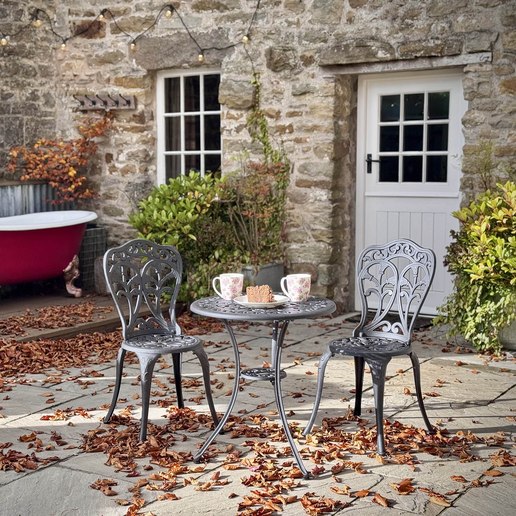 Tulip Bistro 2 Seater Set - Slate