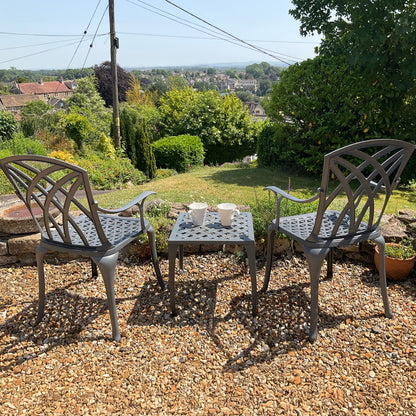 Willow Table 2 Seater Set - Slate Grey